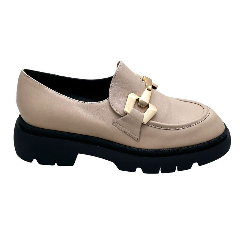 MELLUSO R45373 beige malmo mocassino chunky con grande morsetto soletta estraibile scarpa donna 35 36 37 38 39 40
