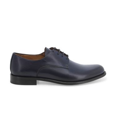 MELLUSO  scarpa per uomo classica allacciata forma large sposo elegance BLU in pelle fondo cuoio