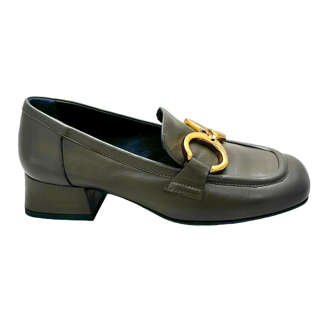 MELLUSO V5200 MOCASSINO accollato per donna verde 33 34 35 36 37 38 39 40 41 42 43 44  con grande morsetto