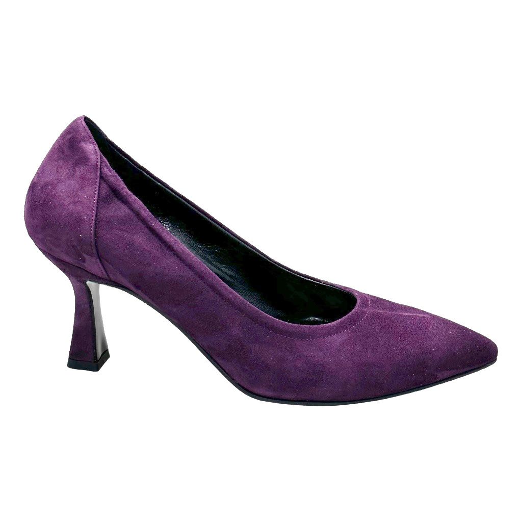 MELLUSO E5130 scarpa per donna decoltè scamosciato bordeaux tacco clessidra  33 34 35 36 37 38 39 40 41 42 melanzana