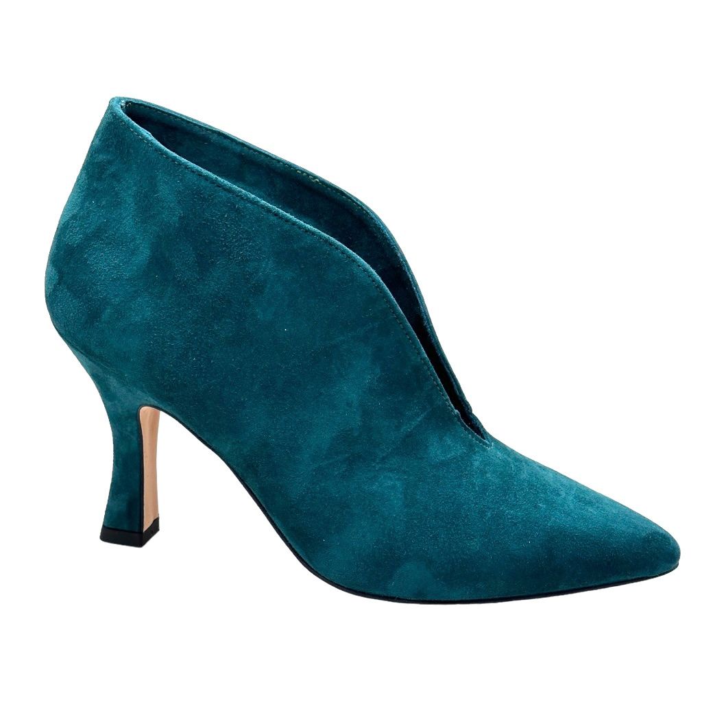 SHOES4ME accollato anckle boot stivaletto per donna verde tacco 34 35 36 37 38 39 40