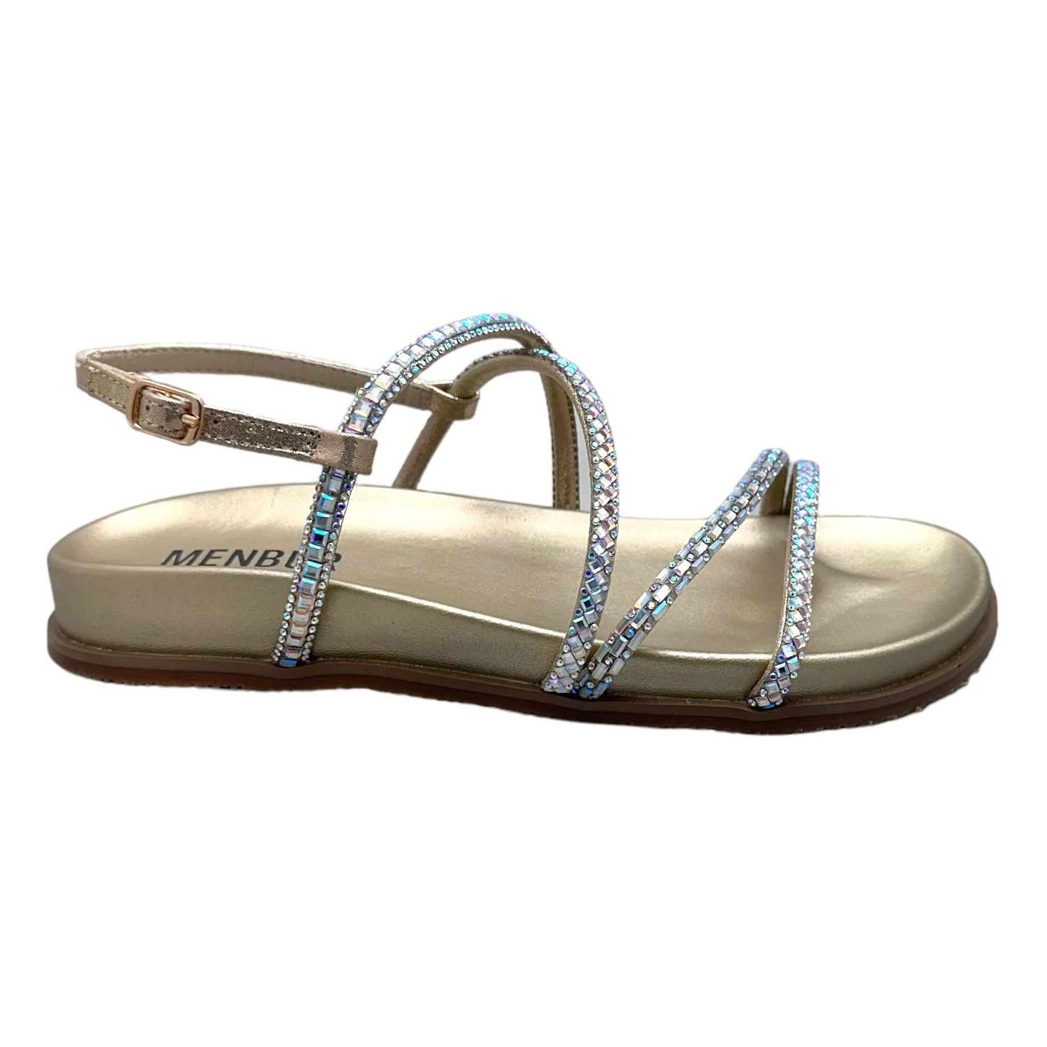 MENBUR 25366 sandalo gioiello per donna con anatomico con strass e cristalli