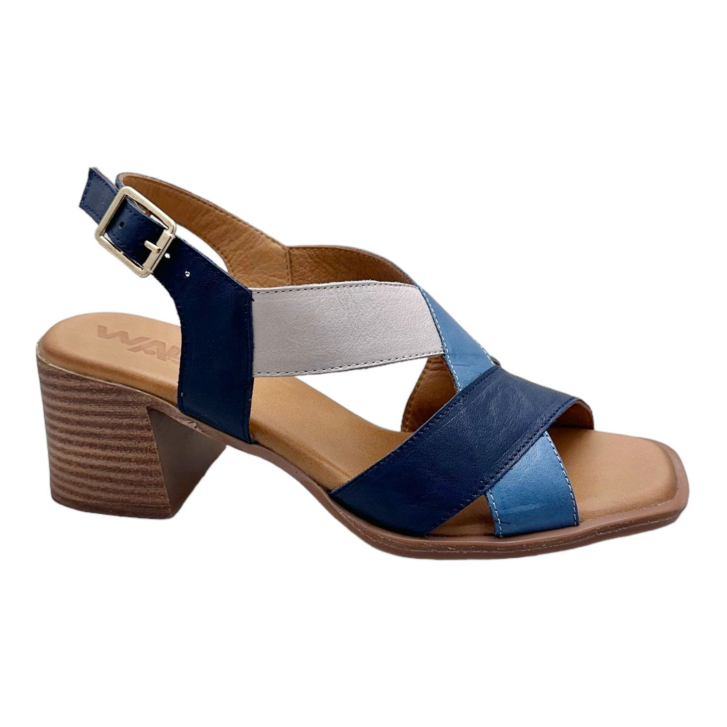 MELLUSO WALK K56110 sandalo per donna blue jeans multicolore tacco a blocchetto