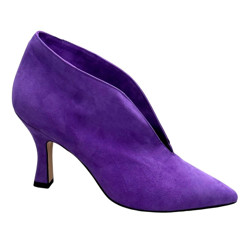 SHOES4ME accollato anckle boot stivaletto per donna viola tacco 36 37 38 39 40