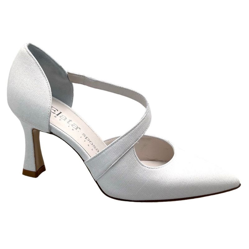 ELATA SPOSA S2202 scarpa sandalo per donna da sposa cerimonia ballo con  laccetto trasversale glamour bianca  d&#39;orsay
