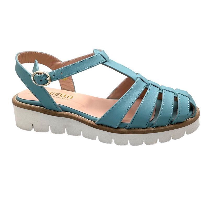 SHOES4ME 2055 scarpa sandalo per donna ragnetto in vera pelle verde polvere 32 33 34 40 41 42 43 44 made in Italy