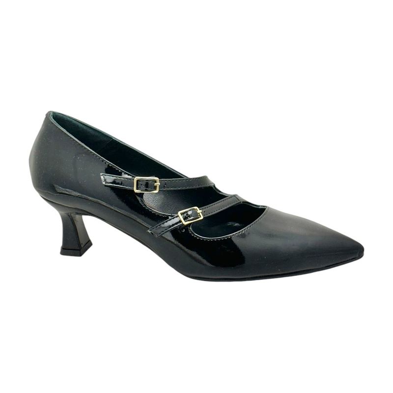 MELLUSO E5156  decolté  scarpa  per donna con laccetti  vernice nera 33 34 35 36 37 38 39 40 41 42 43 44  vintage mary jane