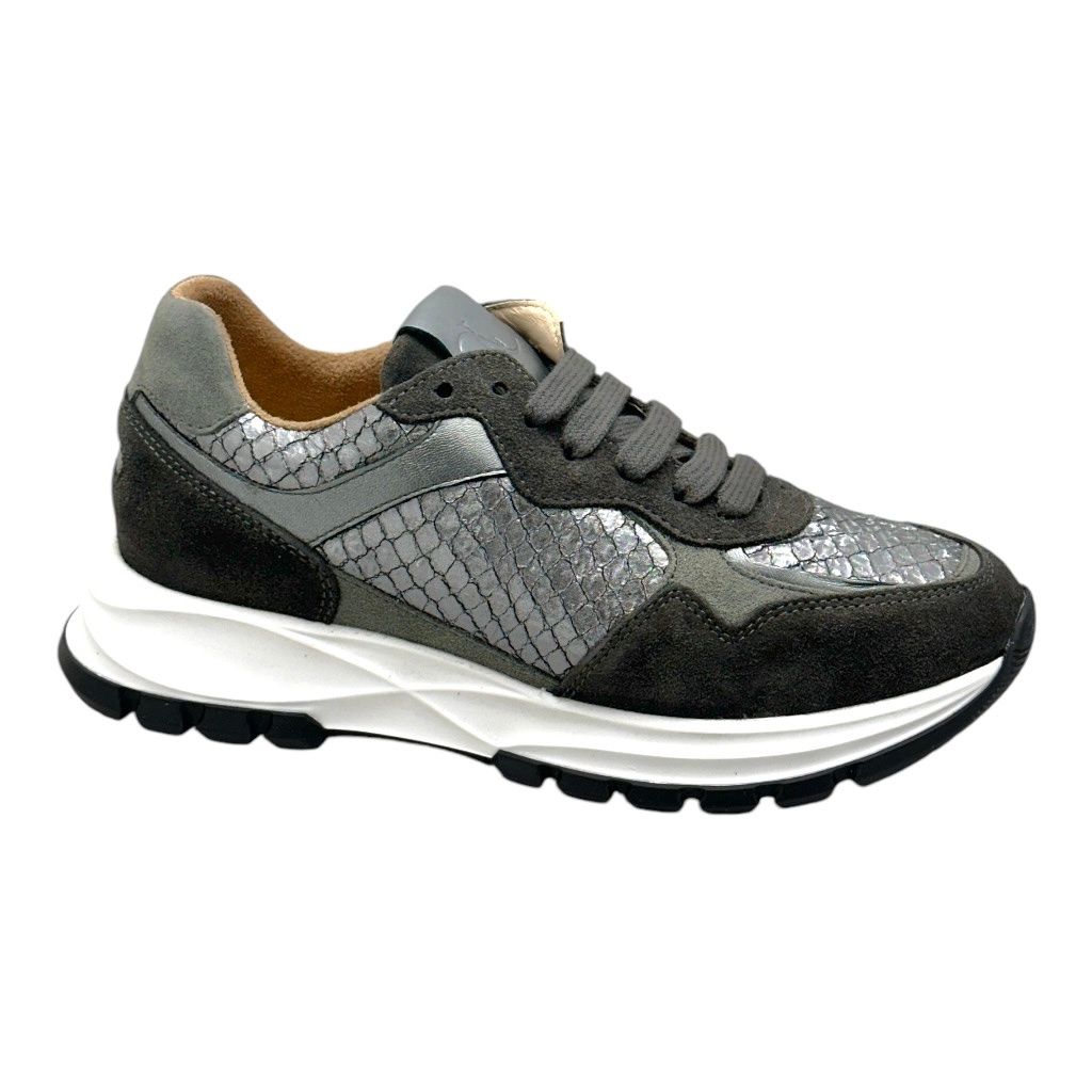 Calzaturificio Loren C4108 scarpa per donna  sneaker slipon soletta estraibile animalier grigio ortopedica