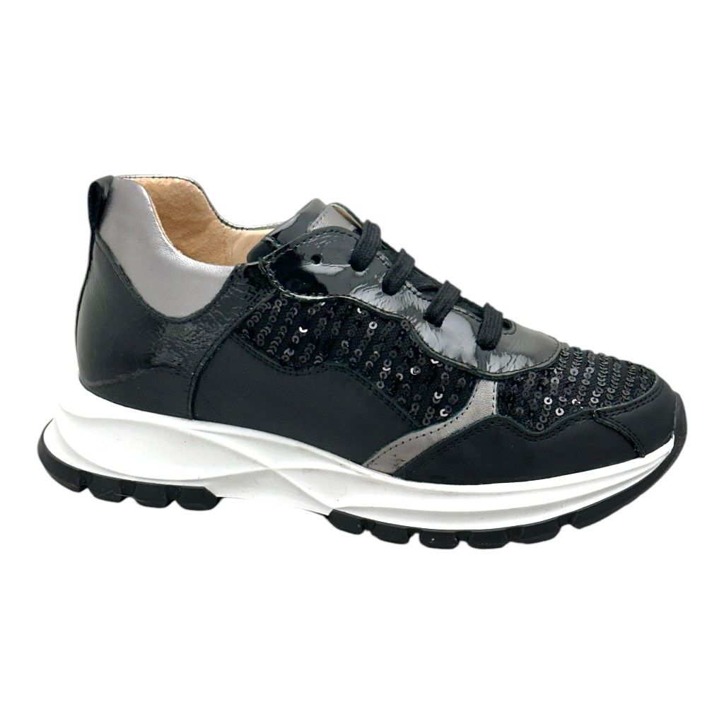 Calzaturificio Loren C4109 scarpa per donna  sneaker soletta estraibile nero paillettes  ortopedica