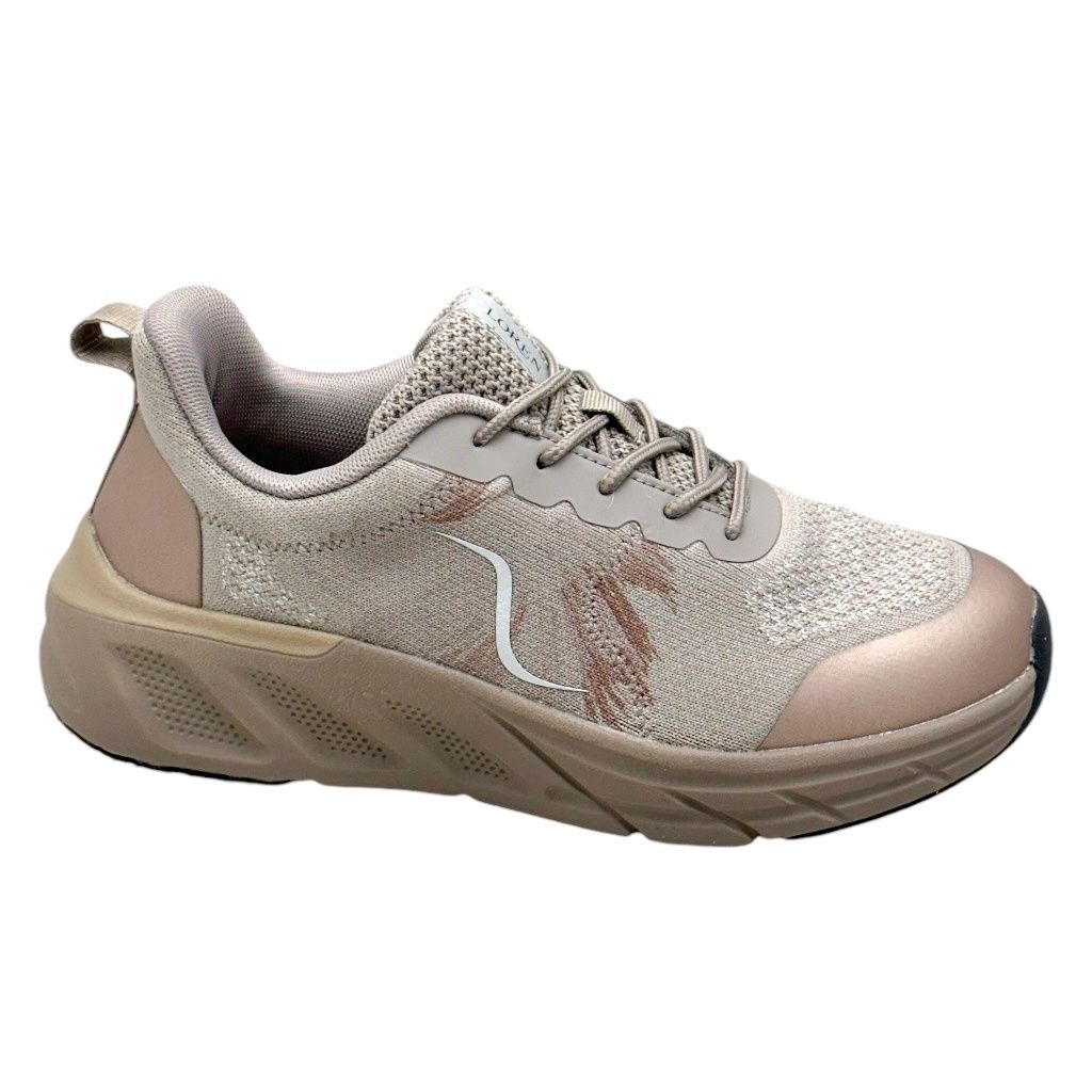 LOREN A2000  scarpa per donna  sneaker taupe  soletta estraibile arch support ortopedica calzata 8,5