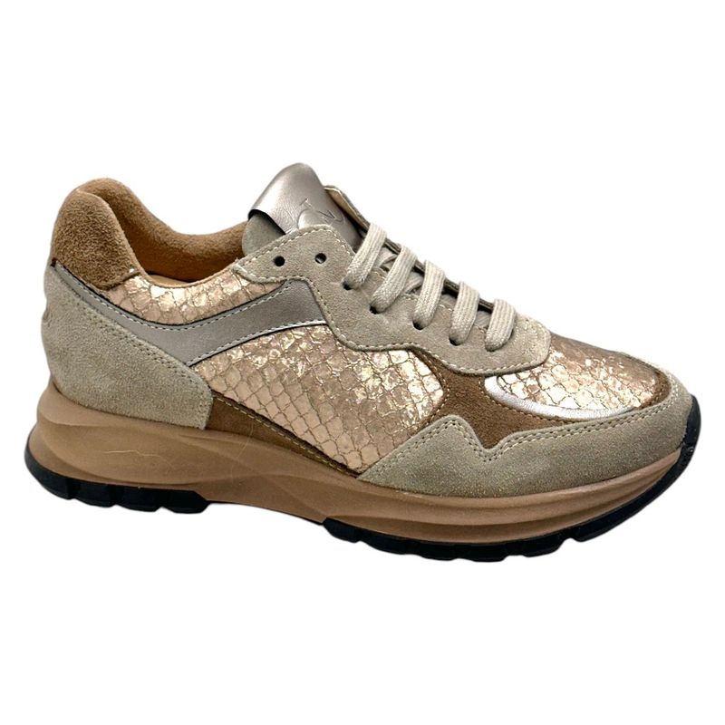 Calzaturificio Loren C4108ta scarpa per donna  sneaker slipon soletta estraibile animalier tortora camel