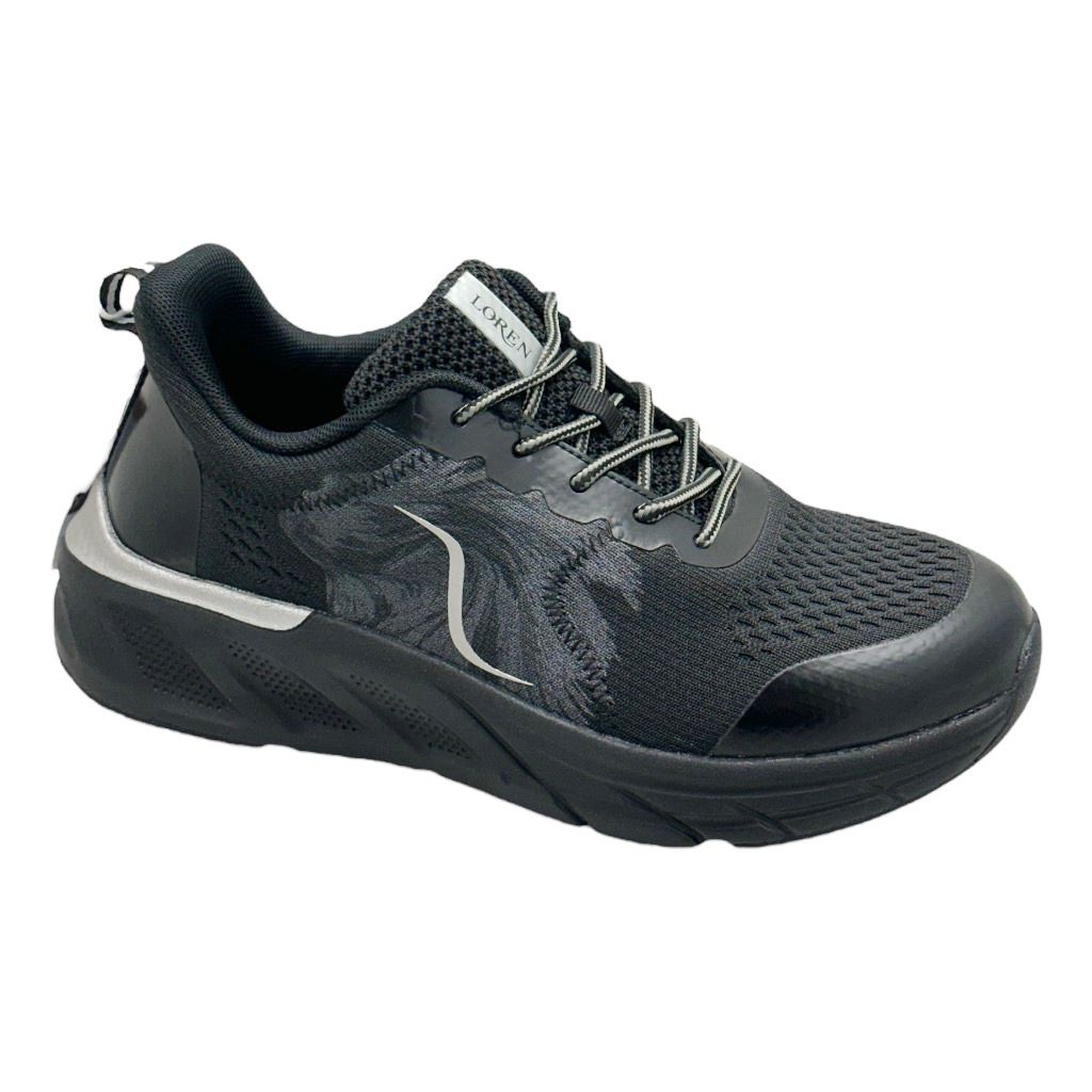 LOREN A2003  scarpa per donna  sneaker nera  soletta estraibile arch support ortopedica calzata 8,5