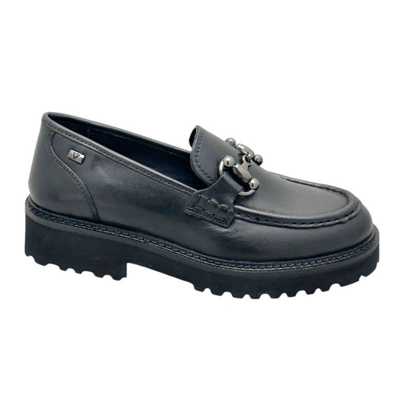 VALLEVERDE 42500 mocassino per donna scarpa in pelle nera con morsetto