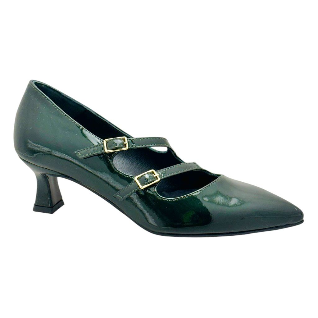 MELLUSO E5156  decolté  scarpa  per donna con laccetti  vernice verde  33 34 35 36 37 38 39 40 41  vintage