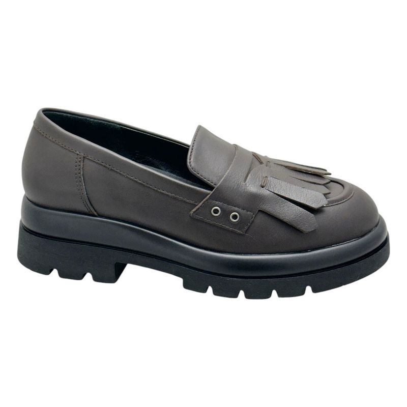 MELLUSO R45381 marrone mocassino chunkystile collegacon frangia soletta estraibile scarpa donna 35 36 37 38 39 40