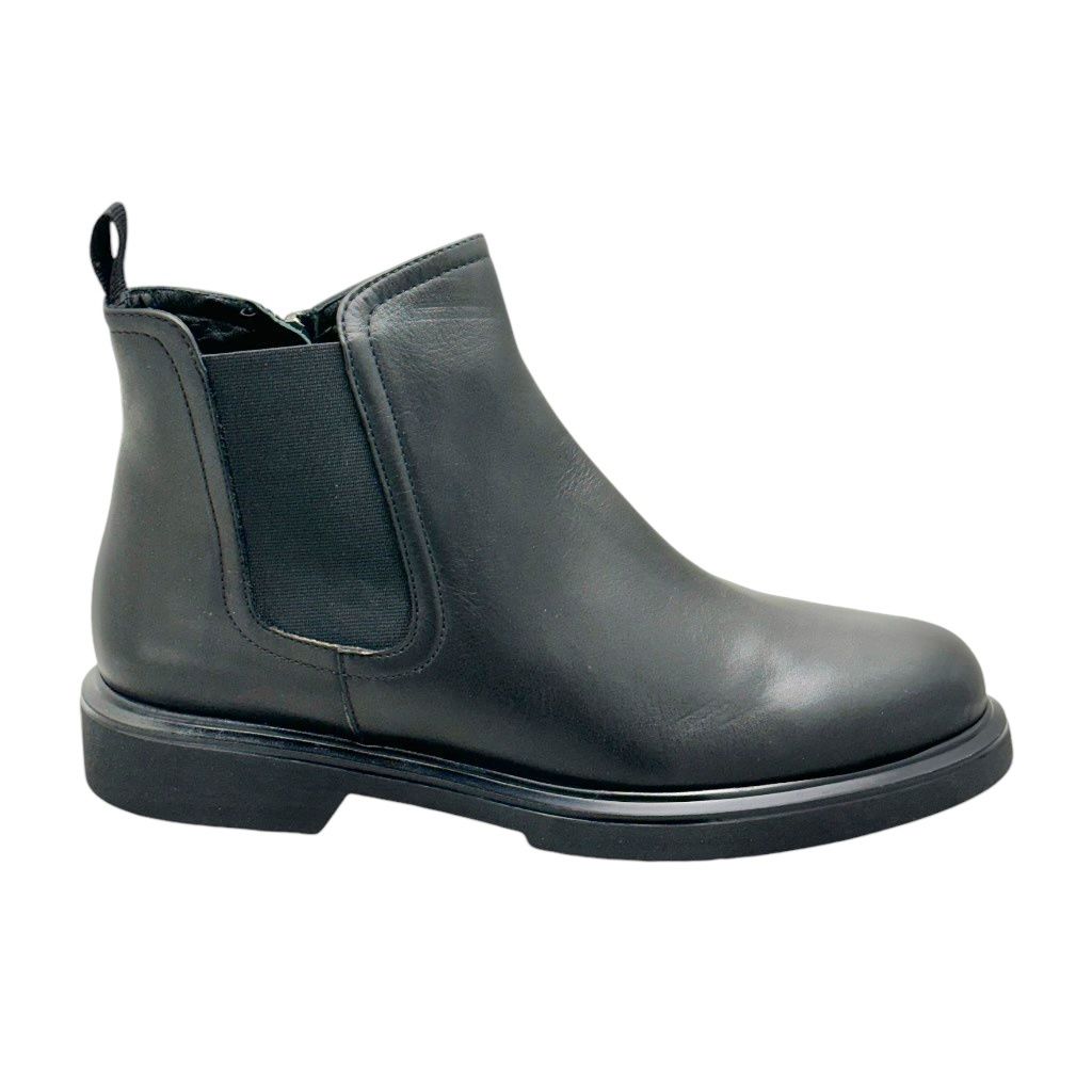 MELLUSO R45123 stivaletto ankle boot  in morbida pelle nera linea basic chic cerniera lampo