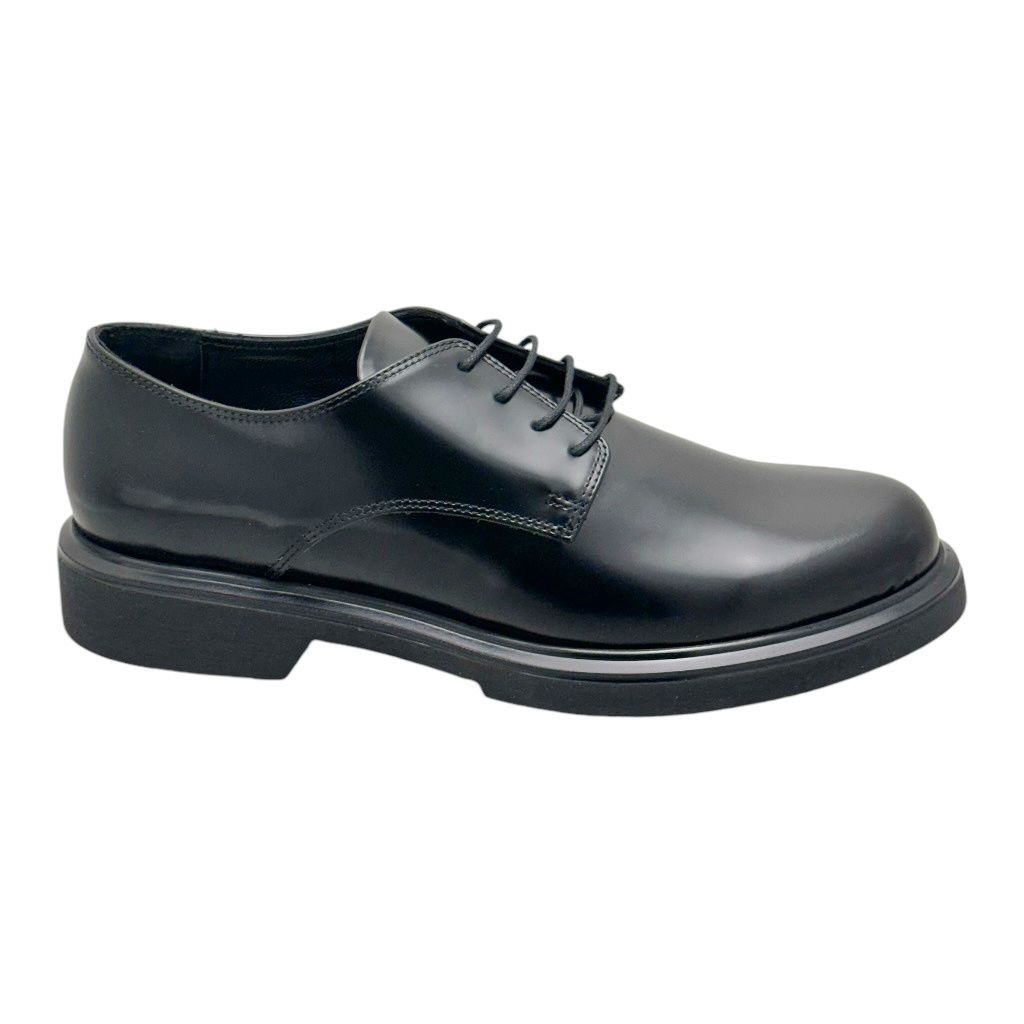 MELLUSO R45120 allacciato scarpa lucida con lacci  pelle nera linea basic chic