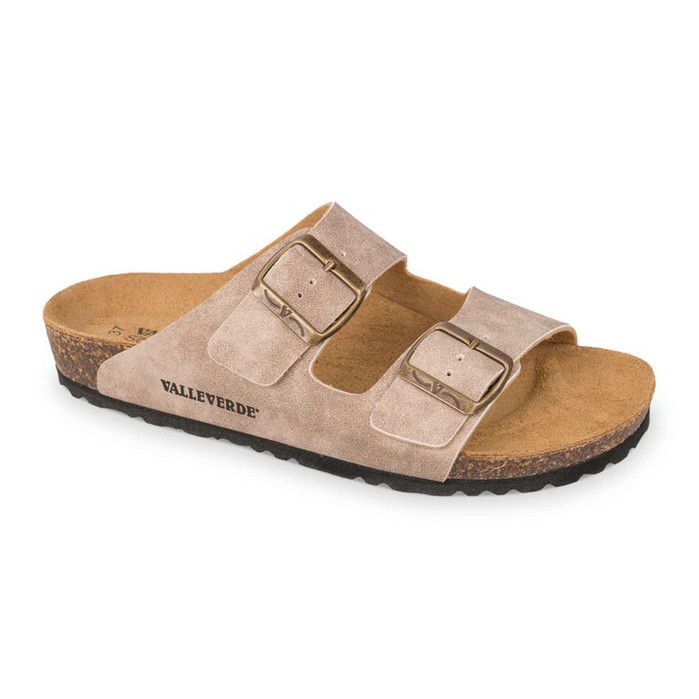 VALLEVERDE sabot ciabatta pantofola stile Birk VH32823Y colore beige scuro metal