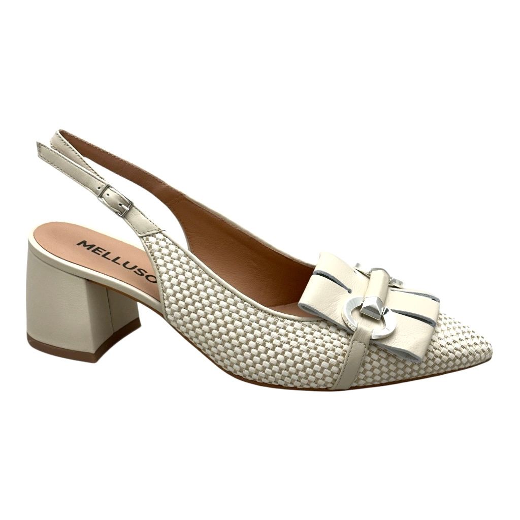 MELLUSO V311 decoltè sling back molto originale con frangia e morsetto dal 33 34 35 36 37 38 39 40 41 42 43 44