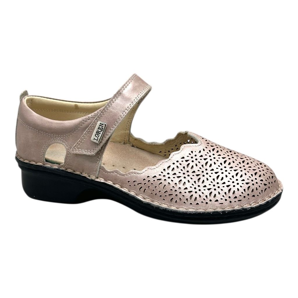 CALZATURIFICIO LOREN M2914  ballerina mary jane scarpa donna con laccetto nude soletta estraibile