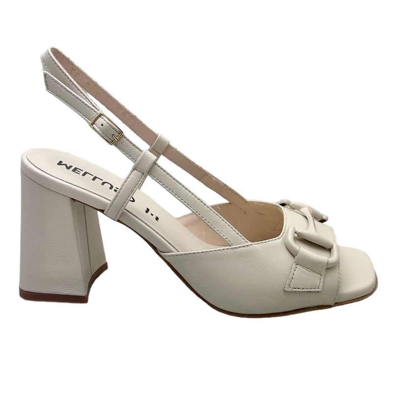 MELLUSO S436 sandalo per donna  beige latte vera pelle tacco blocchetto 33 34 35 36 37 38 39 40 41