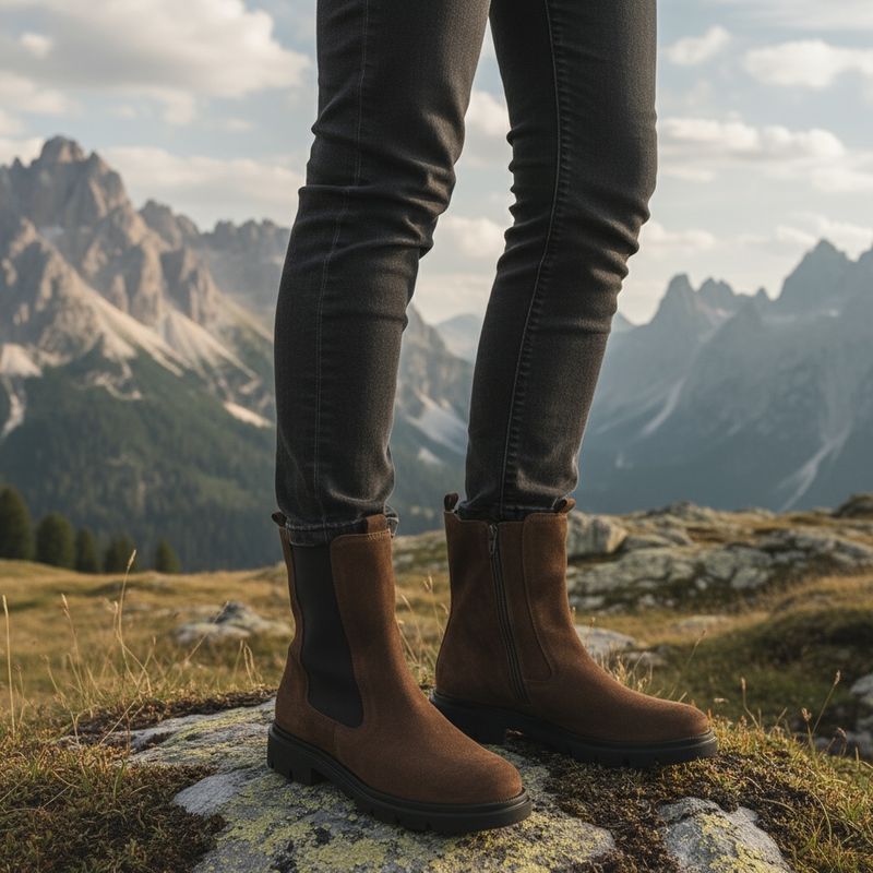 LOREN C4119  stivaletto marrone  anckle boot soletta estraibile forma large ortopedico cerniera