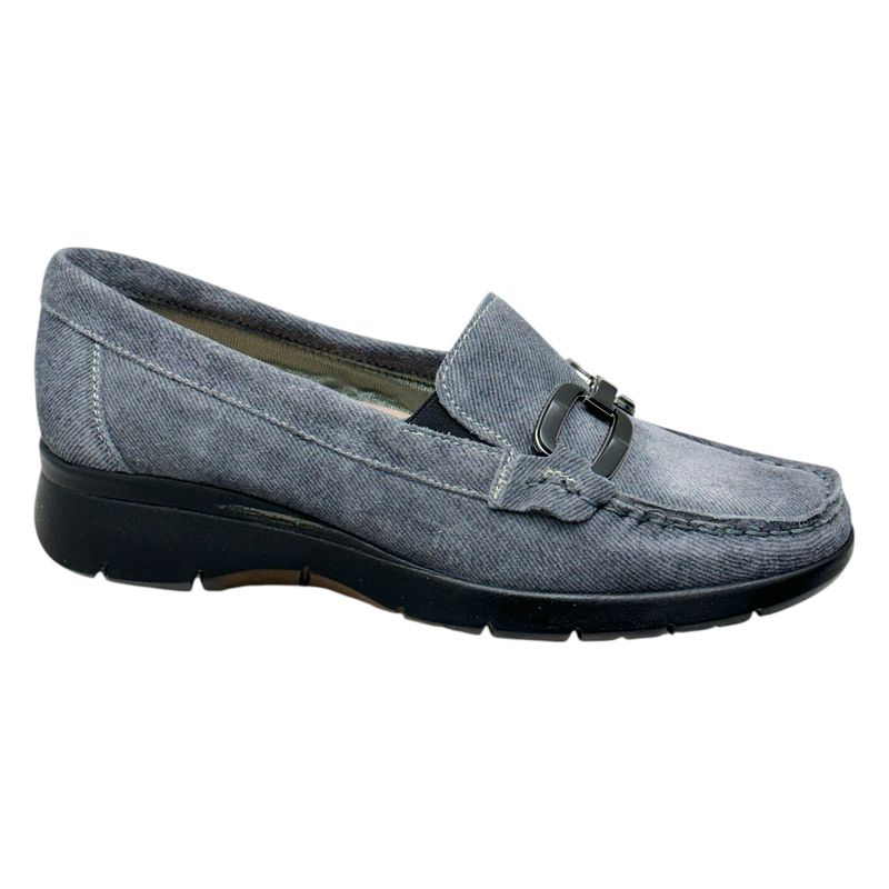 LOREN K4045  mocassino morbidone  scamosciato grigio fantasia denim jeans DAL 35 AL 42
