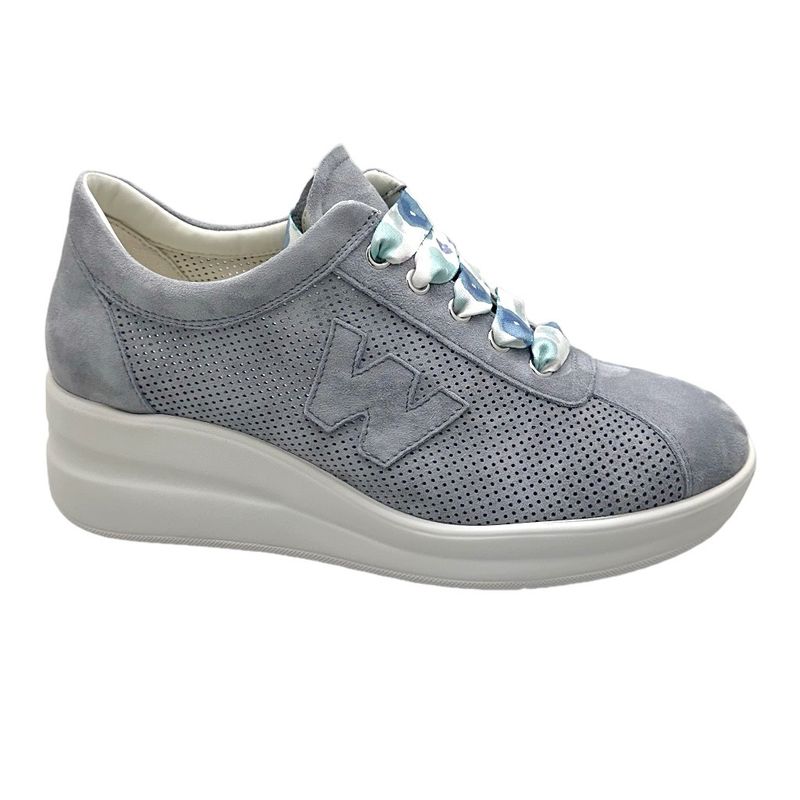 MELLUSO WALK R20245 SILVY 33 34  sneaker scarpa per donna sportiva  blue jeans soletta estraibile zeppa 42