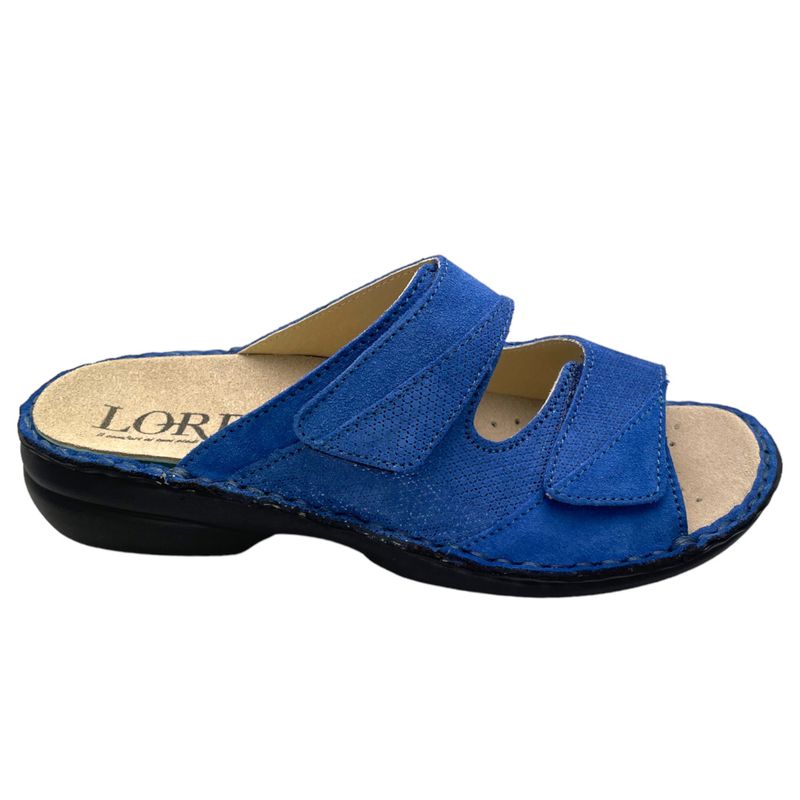 LOREN M2981 ciabatta pantofola aperta regolabile con soletta estraibile bluette