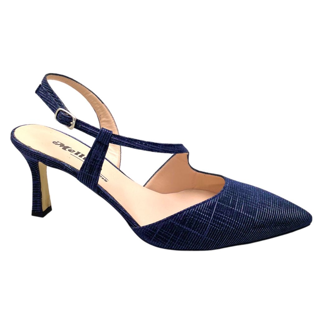 MELLUSO E1634 scarpa sandalo SLING BACK BLU galassia LINDA laccetto ballo 41 42
