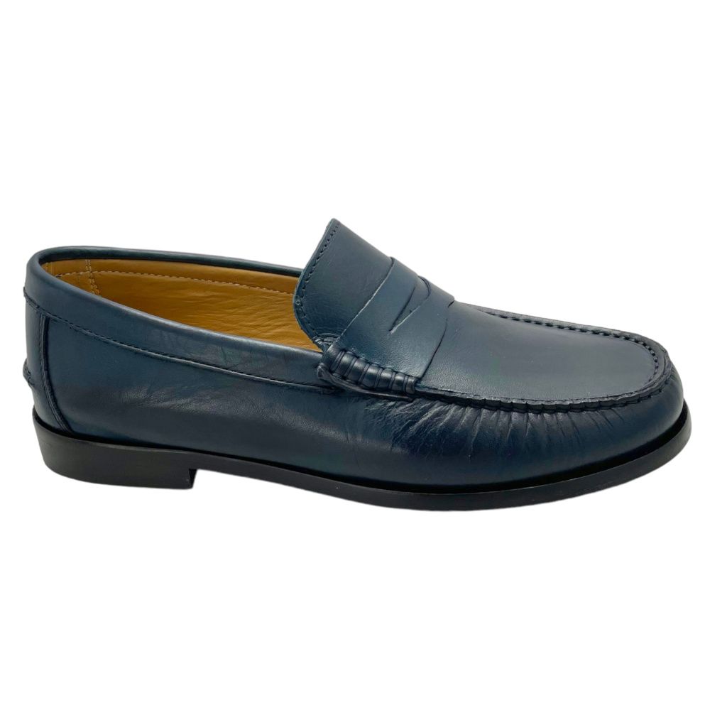 MELLUSO U18106 scarpa per uomo mocassino college accollato blu slipon