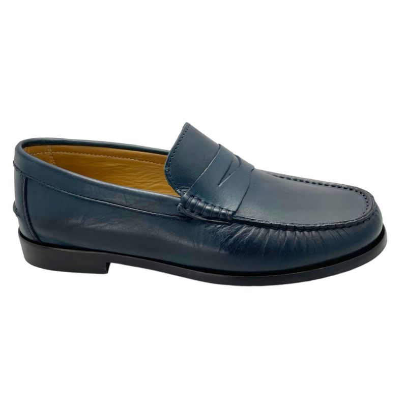 MELLUSO U18106 scarpa per uomo mocassino college accollato blu slipon