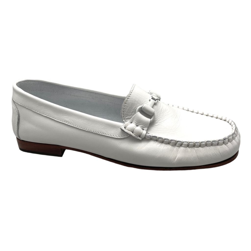 MELLUSO  mocassino scarpa donna con morsetto bianco indianino slipon