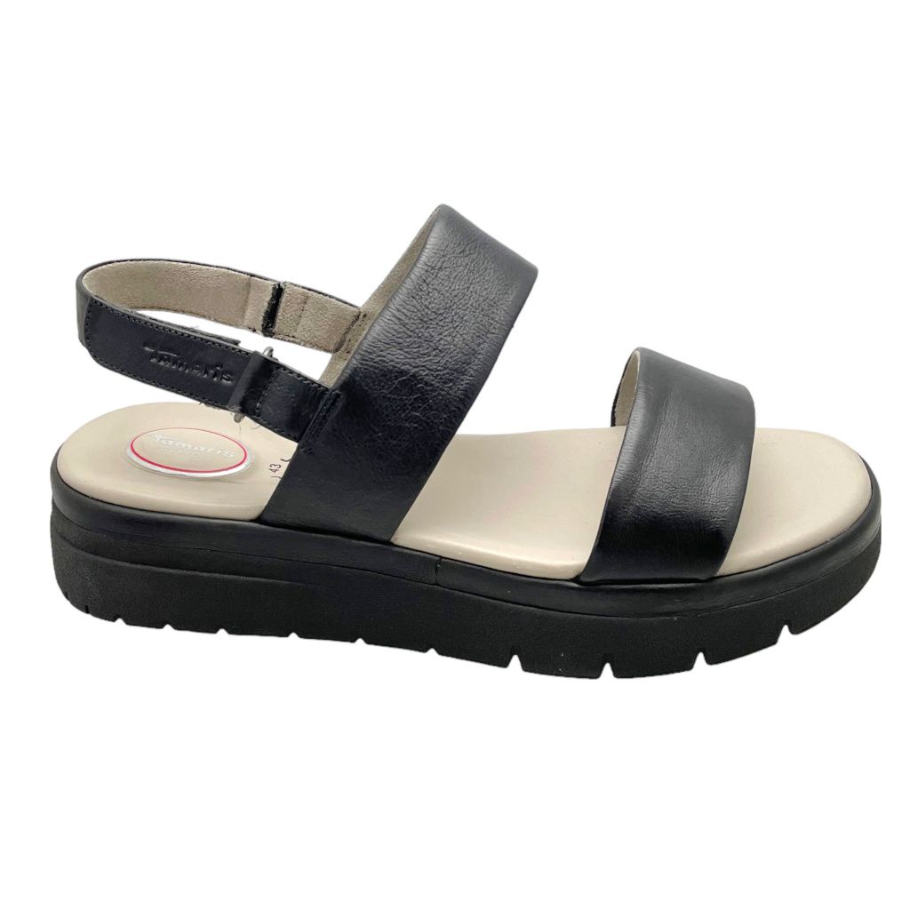 TAMARIS 8-58705-20 001 sandalo per donna fratino ecopelle nera a strappo platform 43 44 45