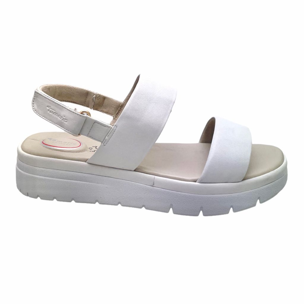 TAMARIS 8-58705-20 255 sandalo per donna fratino pelle bianco soletta morbida 43 44 45