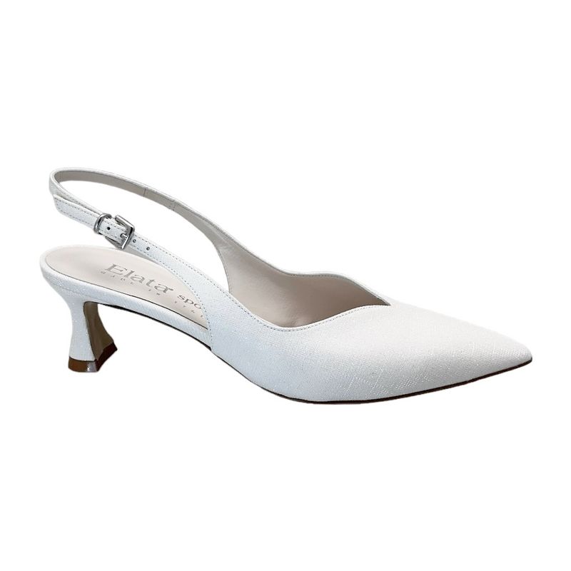 ELATA SPOSA S2440 scarpa sandalo per donna da sposa cerimonia  slingback glamour bianca tacco 5 a rocchetto
