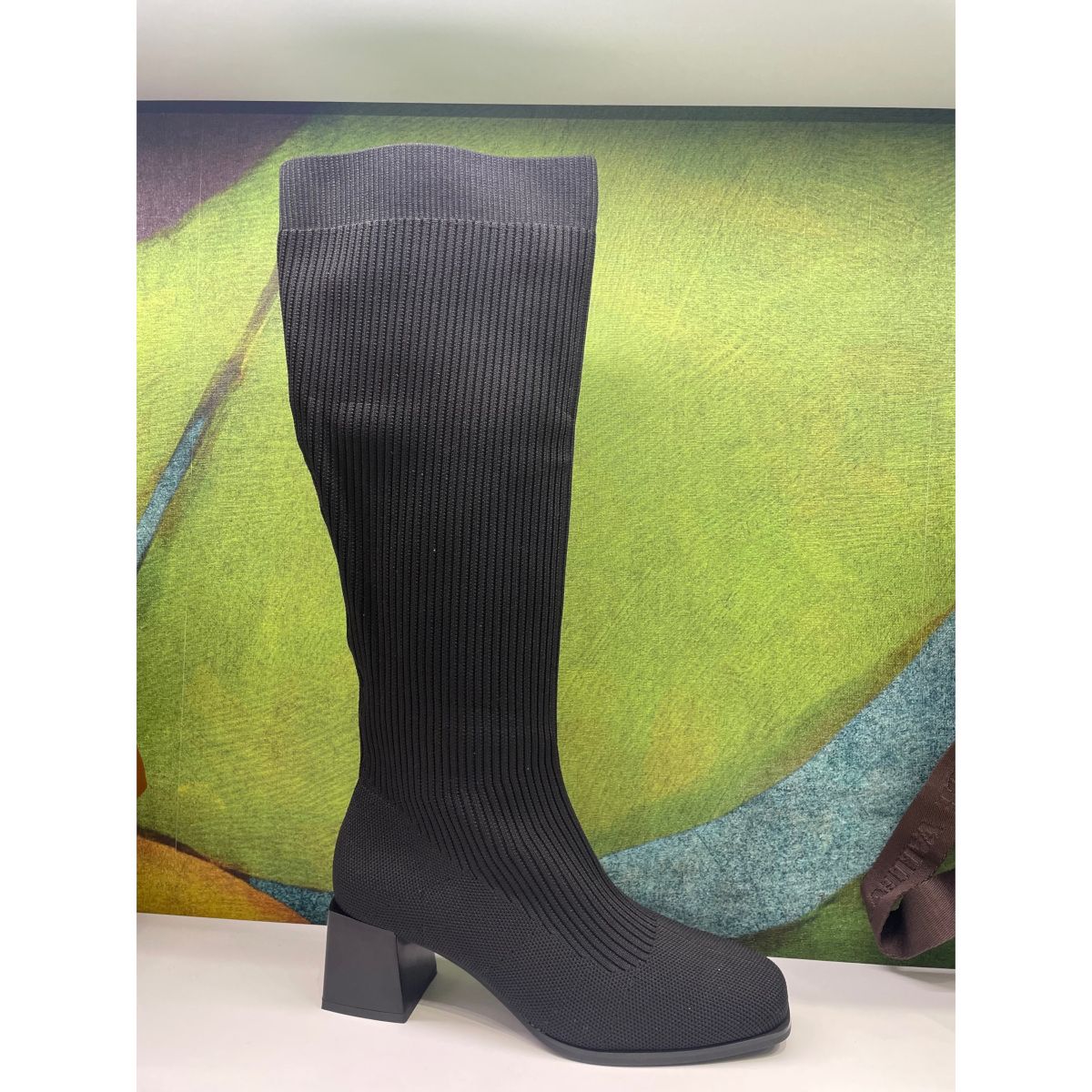 STIVALE elastizìcizzato mai più problemi in gamba super comodo a calza in lycra nera