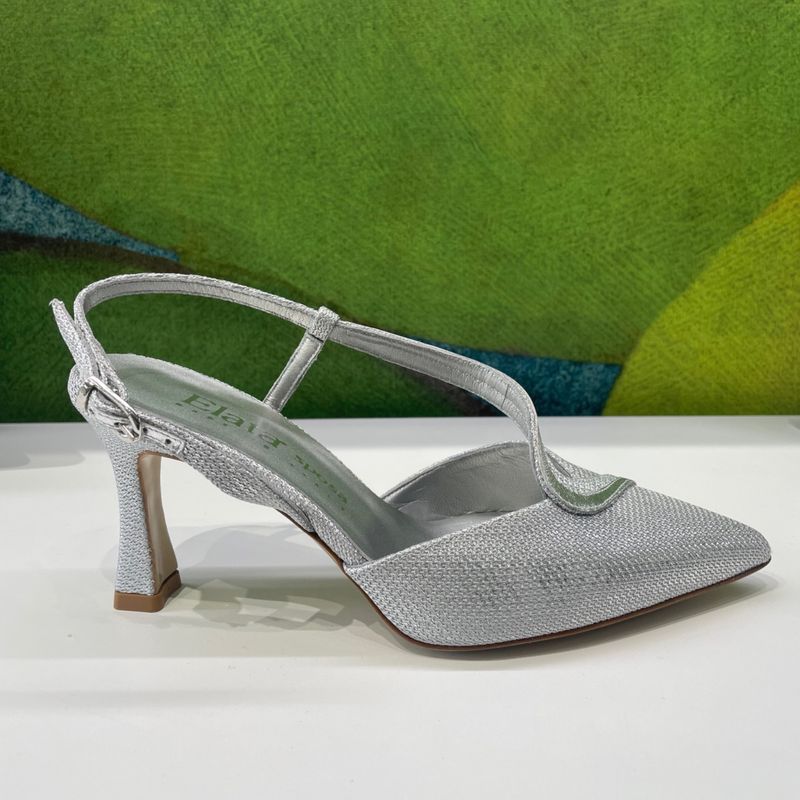 ELATAS2632  scarpa per donna Décolleté sling-back argento con listino sul collo del piede