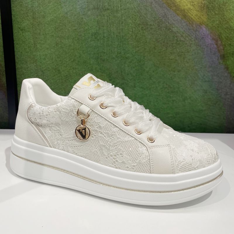 VALLEVERDE 35496  sneaker in pizzo   con platform in tulle sposa cerimonia