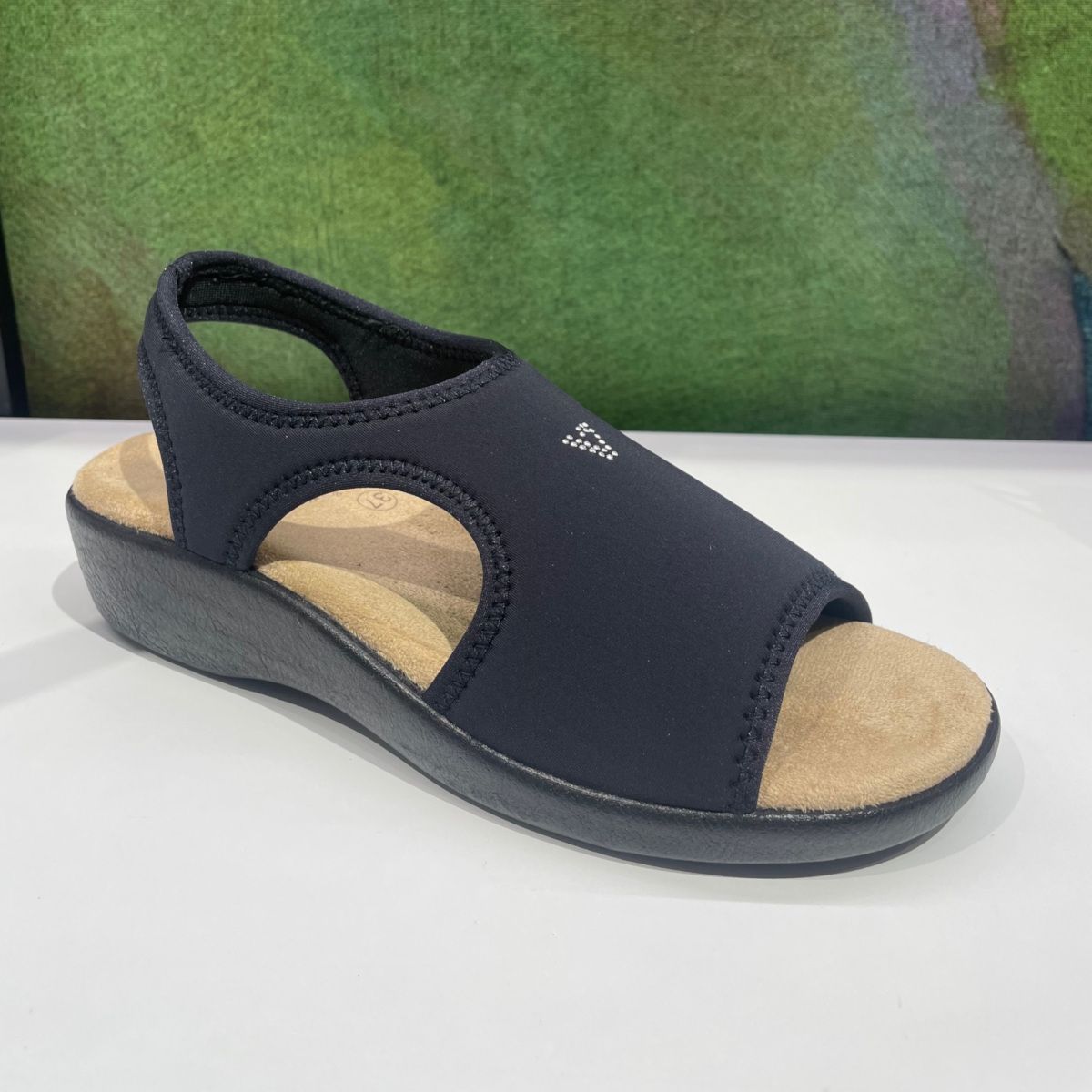 VALLEVERDE 37501  sandalo elasticizzato  nero fisioterapia post operatorio memory form