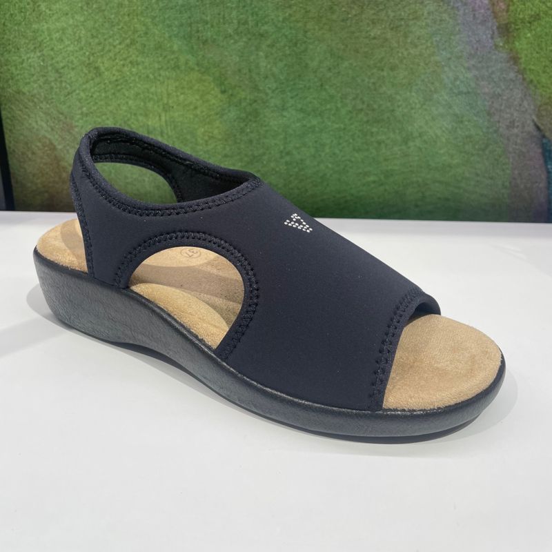 VALLEVERDE 37501  sandalo elasticizzato  nero fisioterapia post operatorio memory form