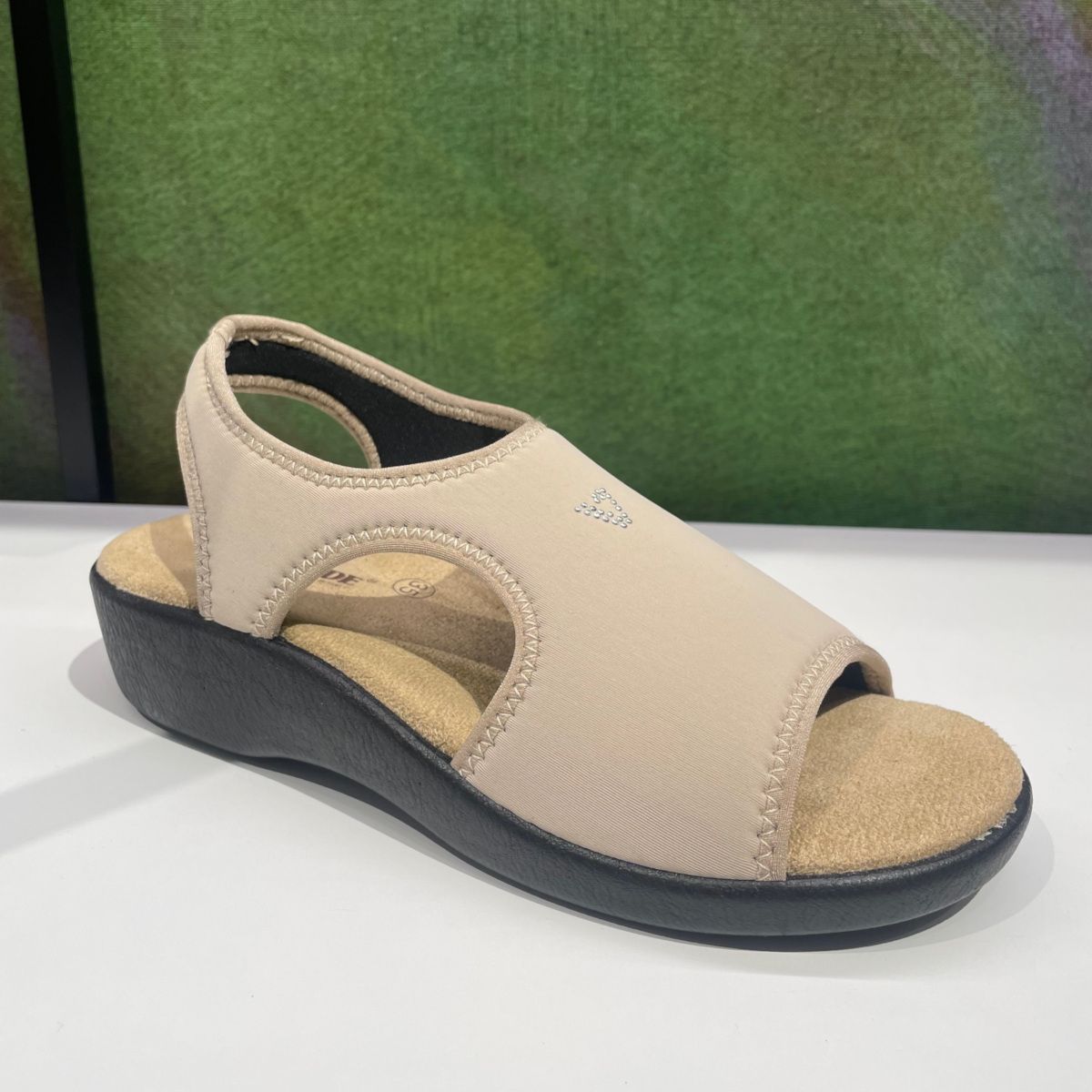 VALLEVERDE 37501 sandalo elasticizzato  beige fisioterapia post operatorio memory form