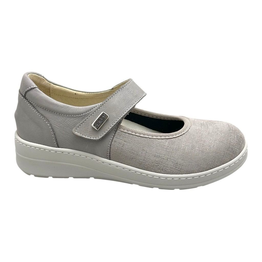 LOREN M3122 ballerina mary jane scarpa donna con laccetto blu elasticizzata ortopedica soletta estraibile