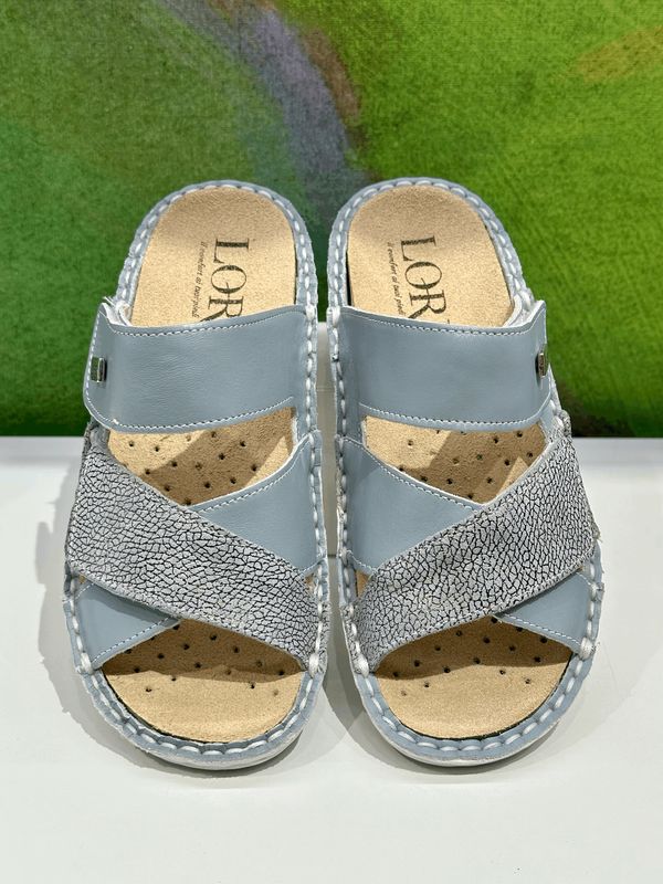 LOREN M3220 ciabatta pantofola aperta regolabile con soletta estraibile azzurro dal 34 al 42