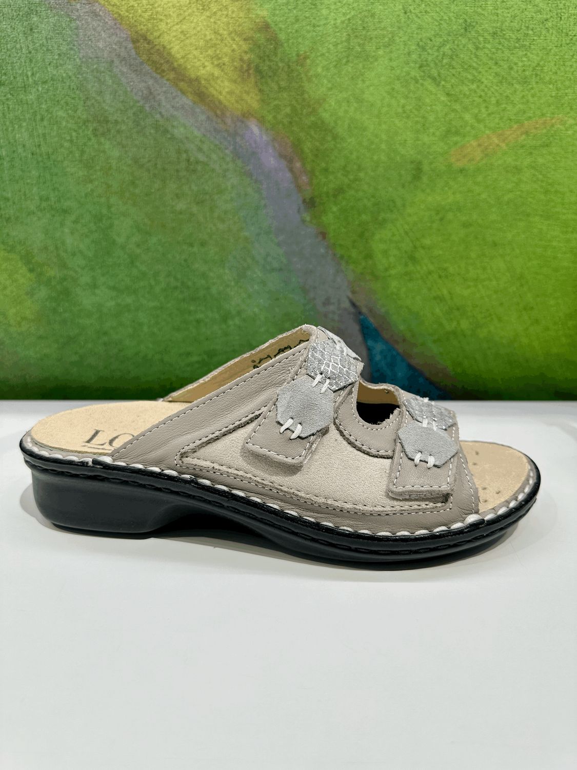 LOREN M3218  ciabatta per donna aperta grigia elisticizzata soletta estraibile regolabile scalzato