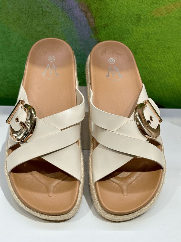 sabot ciabatta scalzato beige  con soletta anatomica special numeri grandi dal 41 al 44