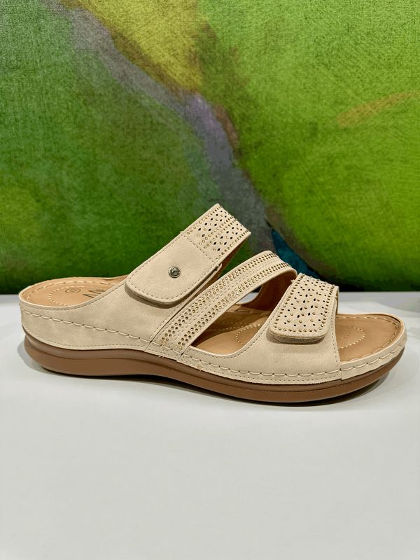 sabot ciabatta scalzato beige  con soletta in memory special numeri grandi dal 41 al 44
