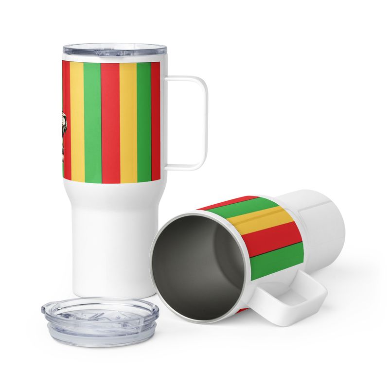 &quot;The Jamaica Collection&quot; White Travel mug with a handle