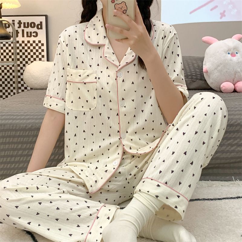 &quot;Patterns Play Collection&quot; Women&#39;s Cotton Pajamas, Color: Y231#小桃心, Size: M