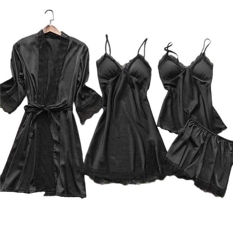 &quot;Jade D&#39;Hiver Collection&quot; Women&#39;s 4-Piece Pajamas Set, Color: 1, Size: S